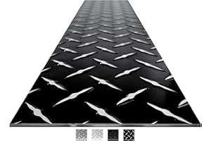 DLDIRECT 6in. X 120in. - DiamondLife Diamond Plate Sheet Metal, Heavy-Duty Genuine Commercial-Grade Mill Finish Diamond Plate Aluminum Sheet, USA Made Aluminum Tread Plate - Starlite Black