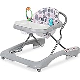 Dream On Me Mia Foldable Baby Walker in Grey, Foldable Walker with Adjustable Heights, Removable, Machine Washable High-Back Padded Seat, Suitable for 6-12 Months