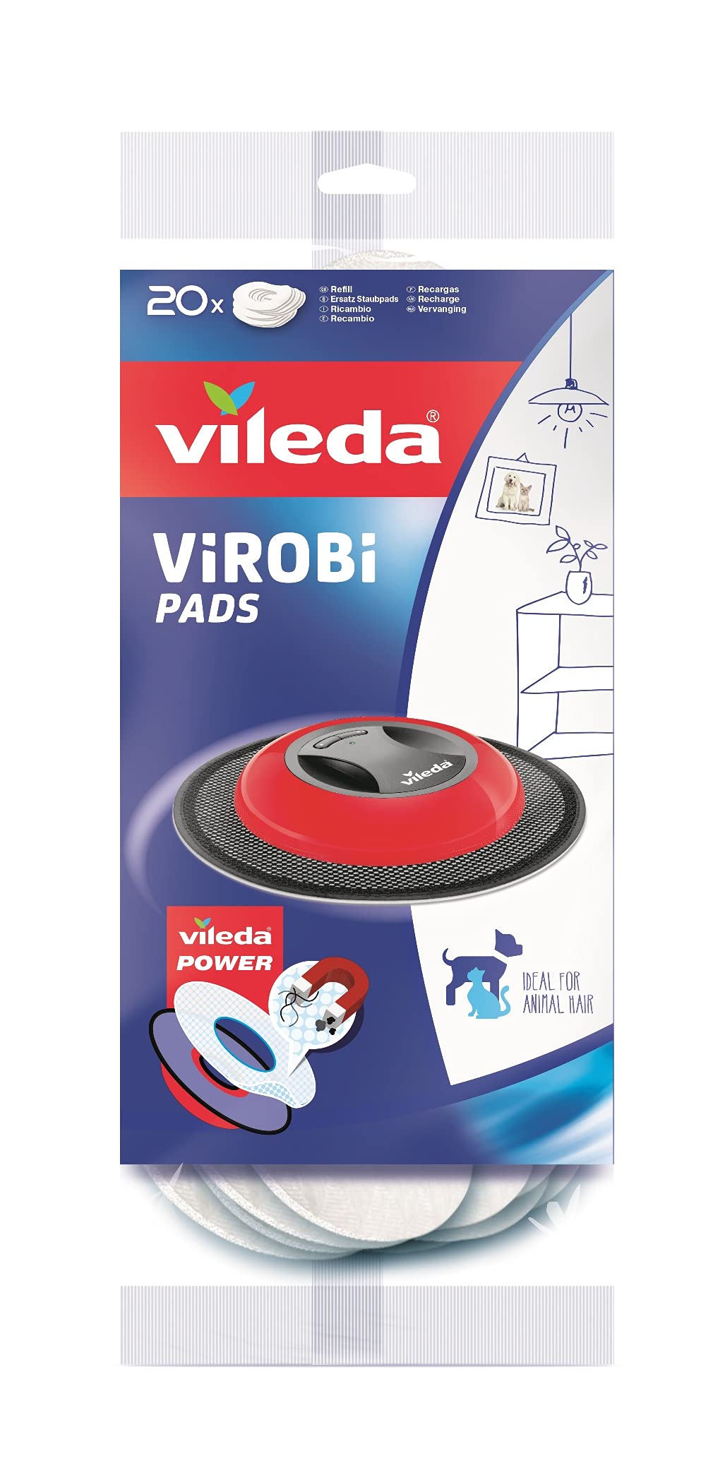 Vileda 136133 ViRobi Cloth Robot Refill (Pack of 20 Pieces)
