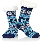 Century Star Fuzzy Slipper Socks for Women Cozy Fuzzy Anti Slip Grips Socks-Stocking Stuffers Christmas Gifts Winter