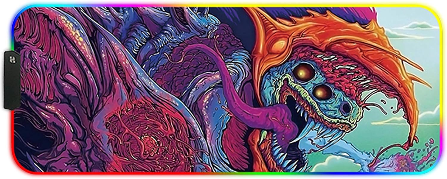 DORRISO Large RGB Gaming Mouse Mat Pads 800x300x4mm Led Mousepad Soft Computer Keyboard Mice Mat for Macbook PC, Laptop