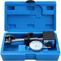 DASBET 110Lbs Magnetic Base with Fine Adjustment, 0-10mm Range Dial Indicator in Carry Box