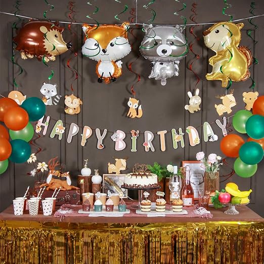 Type 2 Sunbeauty Anniversaire Animaux De La Foret Happy Birthday Banner Decoration Kit Tourbillon Suspendu Animal Party Guirlande Papier Jungle Deco Cake Topper Animaux Pour Enfant Cuisine Maison Loisirs Creatifs Bhattbros Com