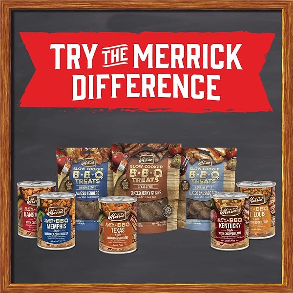MERRICK SOFT DOG TREATS, SLOW COOKED BBQ CHICKEN DOG TREAT CHEWS, MEMPHIS STYLE GLAZED TENDERS – 10 OZ. POUCH