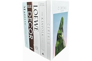 Generic KPSKE Decorative Fake Books, 5 pc. Set, Modern Faux Home Decor for Bookshelf, Coffee Table, Bedroom, or Living Room, Elegant Hardcover with Modern Art Designs, Boho Minimalist Style, White
