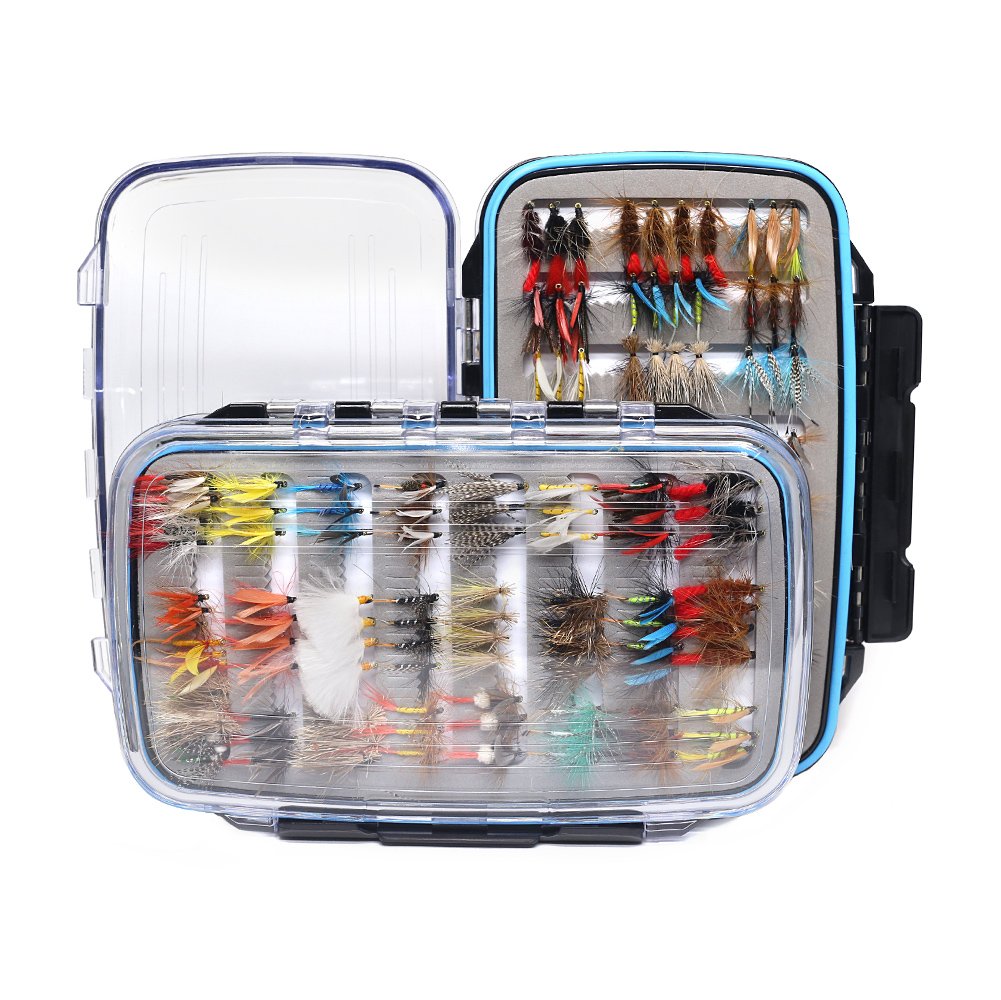 YZD Trout Fly Fishing Flies Collection 225/194/180/110/60 Premium Flies Dry Wet Nymph Streamers Fly Assortment with Fly Box Flyfishing Flys Lures Kits (Deluxe Trout Fly Selection 180 Pcs)