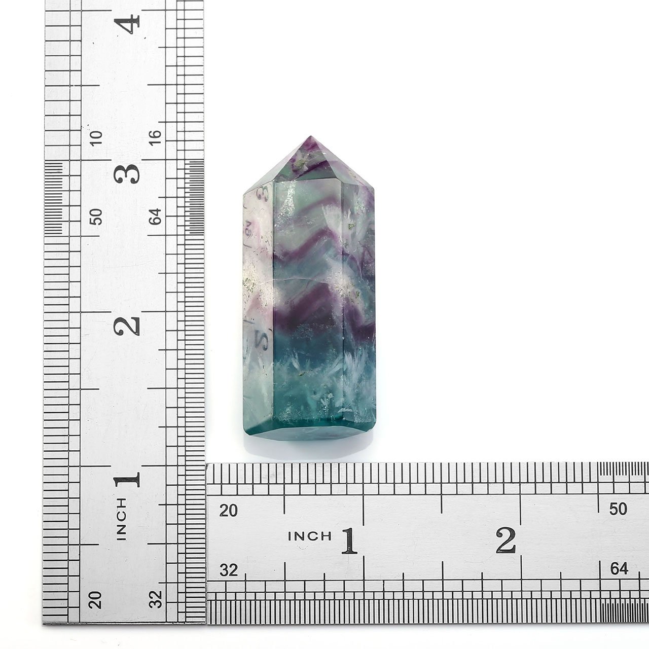 JOVIVI Naturstein Fluorit schöne Spitze Größe ca.50mm Super Qualität Edelstein Spitze Trommelstein Stein Dekoration 1x