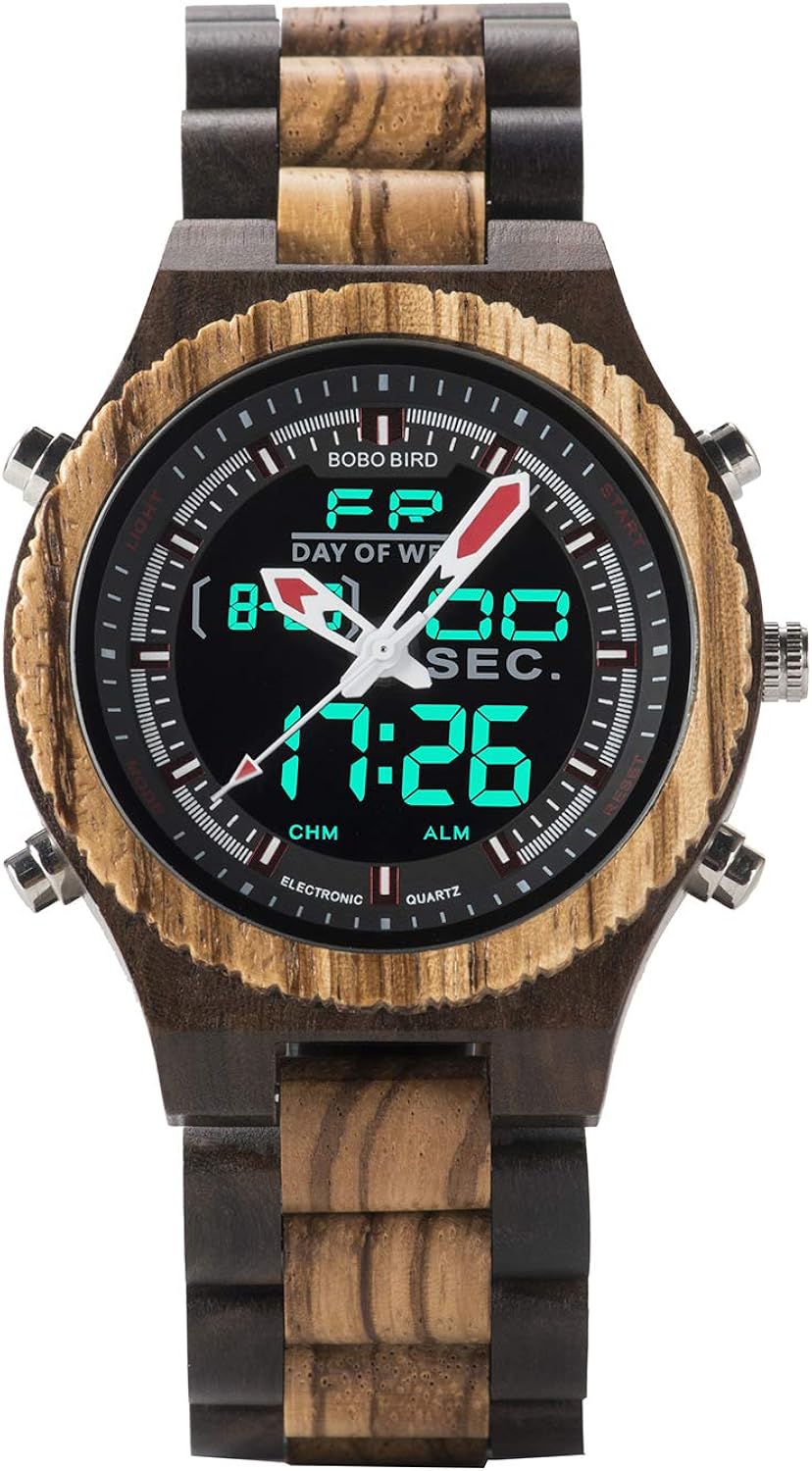 wooden led watch