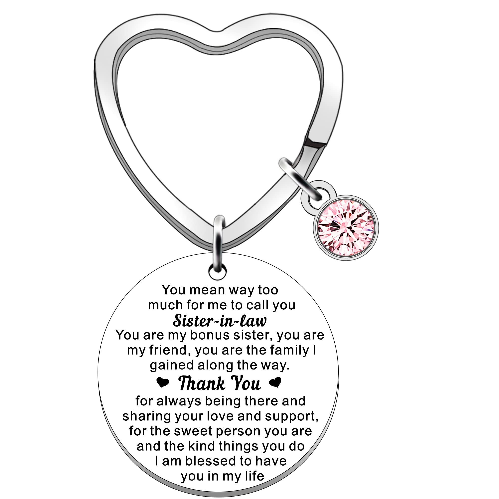 SDOFY Sister in Law Gifts Keyring Sister in Law Birthday Gift Thank You Gifts for Sister in Law Christmas Keyring Gifts