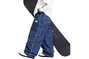 SNOWVERB Women Men Streetwear Snowboard Jeans Waterproof Ski Loose Fit Snowboard Insulated Windproof Baggy Snow Pants
