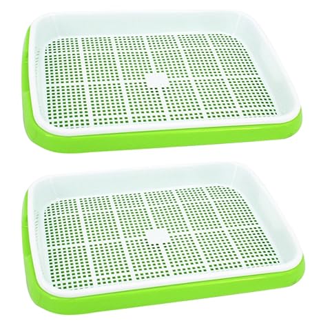 Keimschale Sprossen,Batop 2 Stücke Seed Sprouter Tray Soil-Free Keimkiste, Keimschale Sprossen Samen Tray Sojasprossen Vanill