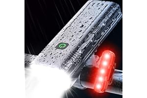 YANRI Bike Lights 8 LED Lights for Night Riding, 1500 Lumen Ultra Bright Bicycle Light Set, Rechargeable Waterproof Multi-Function for Kids Adults