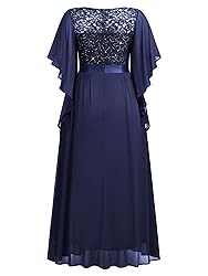 Miusol Women's Plus Size Sequin Lace with Ruffle