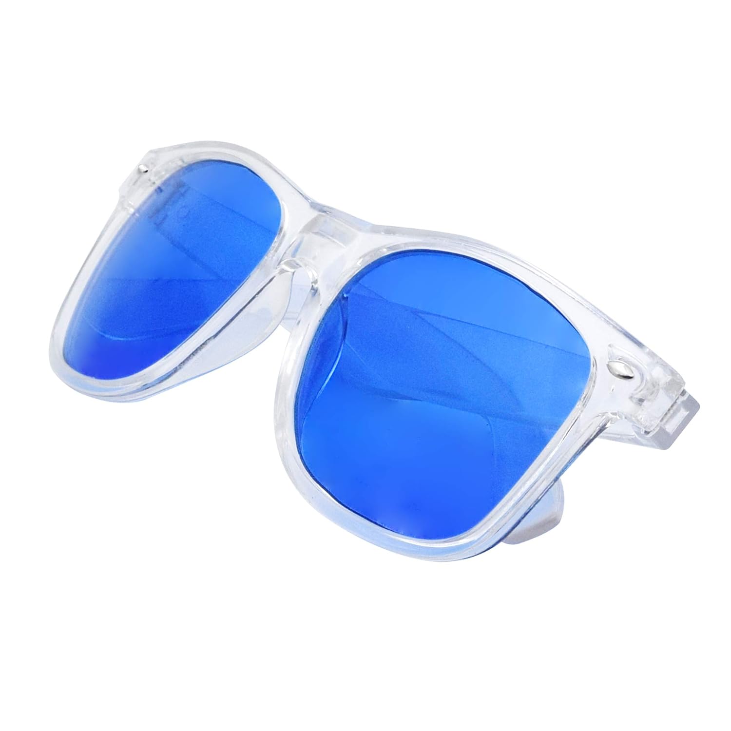 blue transparent sunglasses