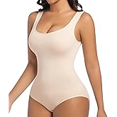 ONEW Shapewear Bodysuits Tummy Control Body Shaper Seamless Waist Trainer for Women Scoop Neck Going out Tops
