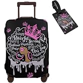 Hepmant Travel Suitcase Protector African American Woman Elastic Protective Washable Luggage Cover With Concealed Zipper Suitable For 18-32 Inch【S (for 18-21 inch luggage)】