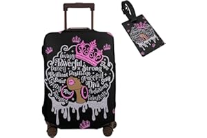 Hepmant Travel Suitcase Protector African American Woman Elastic Protective Washable Luggage Cover With Concealed Zipper Suitable For 18-32 Inch【M (for 22-24 inch luggage)】