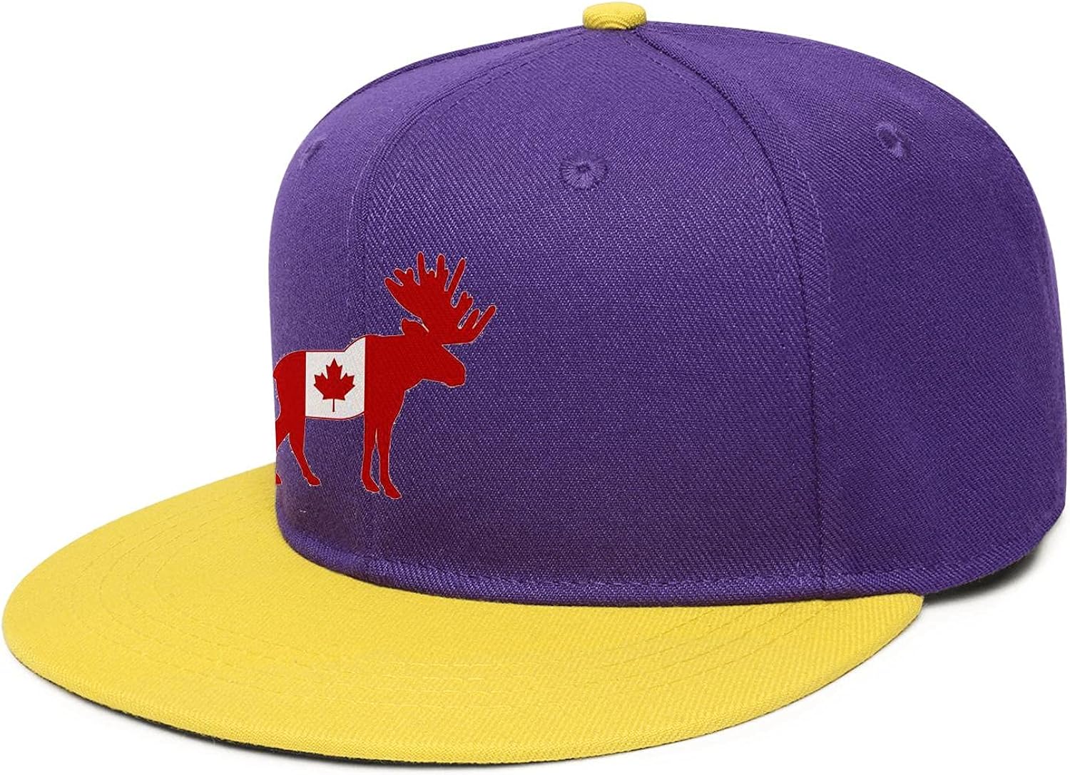Classic Baseball Hat Cotton Adjustable Canada Flag Plaid Moose Snapback