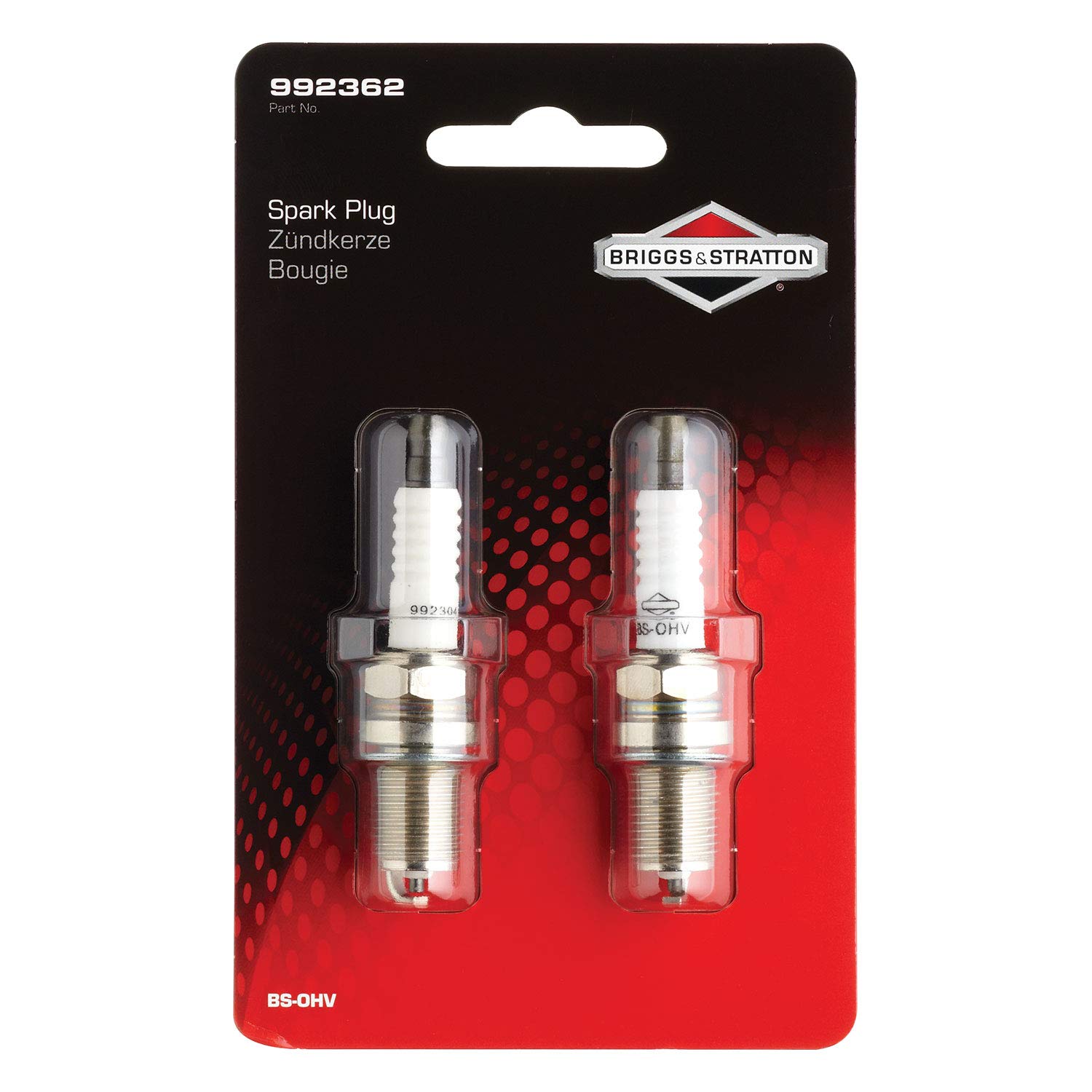2x RC12YC Briggs & Stratton BS-OHV Spark Plugs, White
