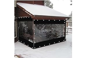 XFLOFE Outdoor Curtain, Gazebos Balcony Curtains Garden Side Panels PVC 0,5mm Transparent Waterproof with Eyelet for Garage, 