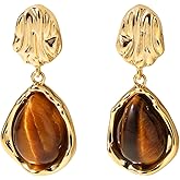 Voaino Clip On Earrings for Non Pierced Ears, Gold Tone Lightweight Clip-On Earrings for Women, Vintage Style Jewelry for Everyday Wear