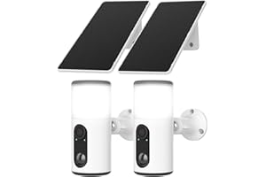 ANRAN Solar Security Cameras Wireless Outdoor with Light,2K Porch Floodlight Camera with Color Night Vision & AI Motion Detection,2-Way Talk Spotlight Siren Alarm,Compatible with Alexa,2PCS