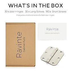 Ravinte 30 Pack Satin Nickel Door Hinges 3.5"x