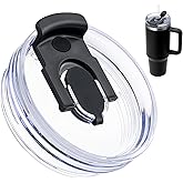 Bluwing 40 OZ Tumbler Lid Replacement for Stanley Quencher 2.0 & ProTour Tumblers, 40 OZ Spill Proof Tumbler Lid for Stanley Cup (Black)