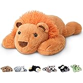 Niuniu Daddy 20" | 3.3 Pound Weighted Lion Stuffed Animals for Adults, Cute Soft Lion Plush Toy for Toddler Teens Kids, Large Lap Animal Body Pillow with for Present Christmas Birthday