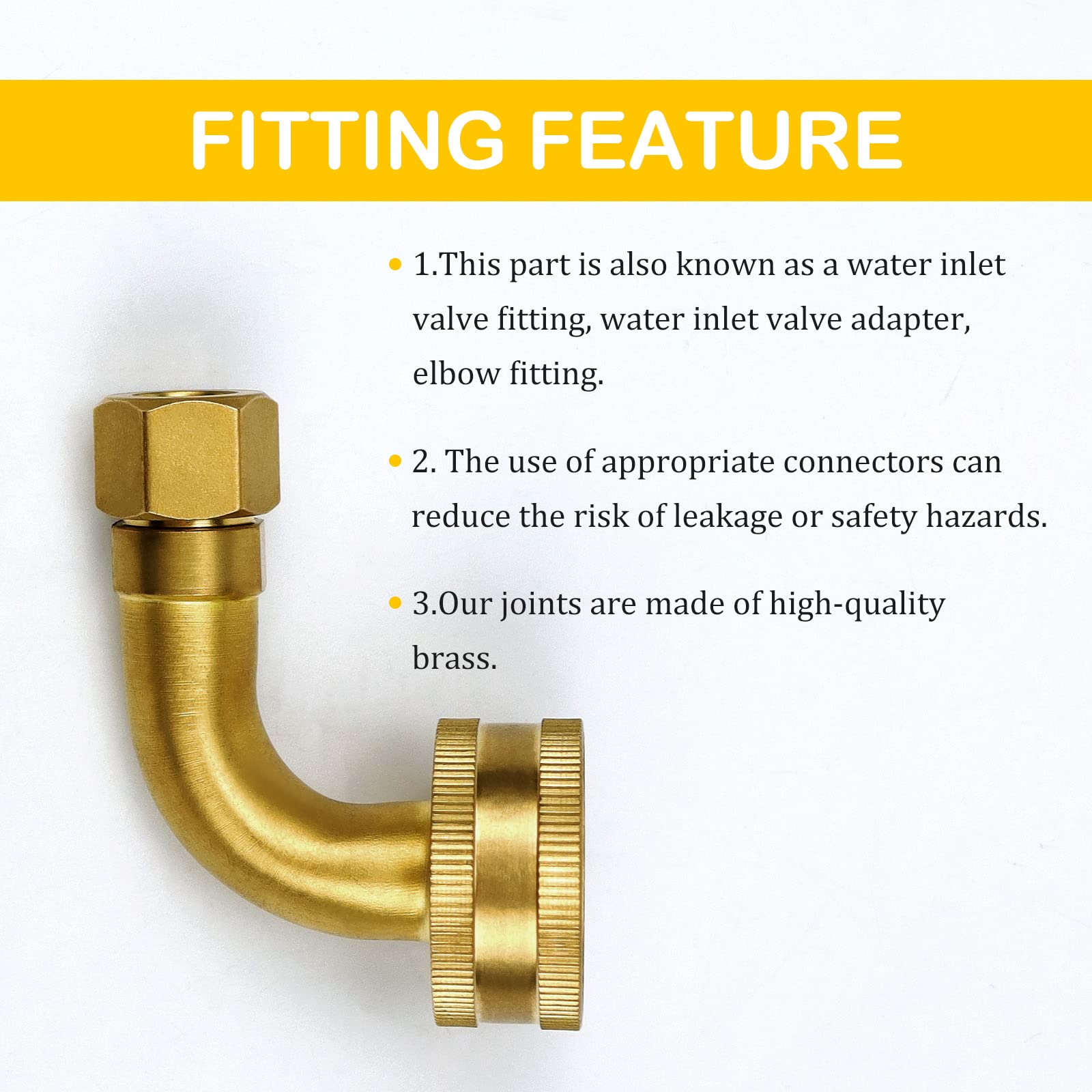 W10685193 3/4 Inch FHT Hose x 3/8 Inch Elbow Hose Fitting For Whirl-pool Dishwasher By AMI PARTS