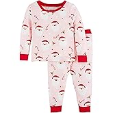 Mud Pie girls Mud Pie Children's Pink Santa Glow Toddler Pajama Set