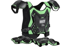 WEWAYSTEP Kids Dirt Bike Chest Protector - Motocross Motorcycle Armor Vest With Knee Pads Elbow Pad - Full Body Protection Suit Riding Gear