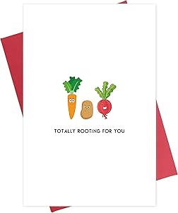 Funny Supportive Good Luck Card, Food Pun Encouragement Card, Totally Rooting for You