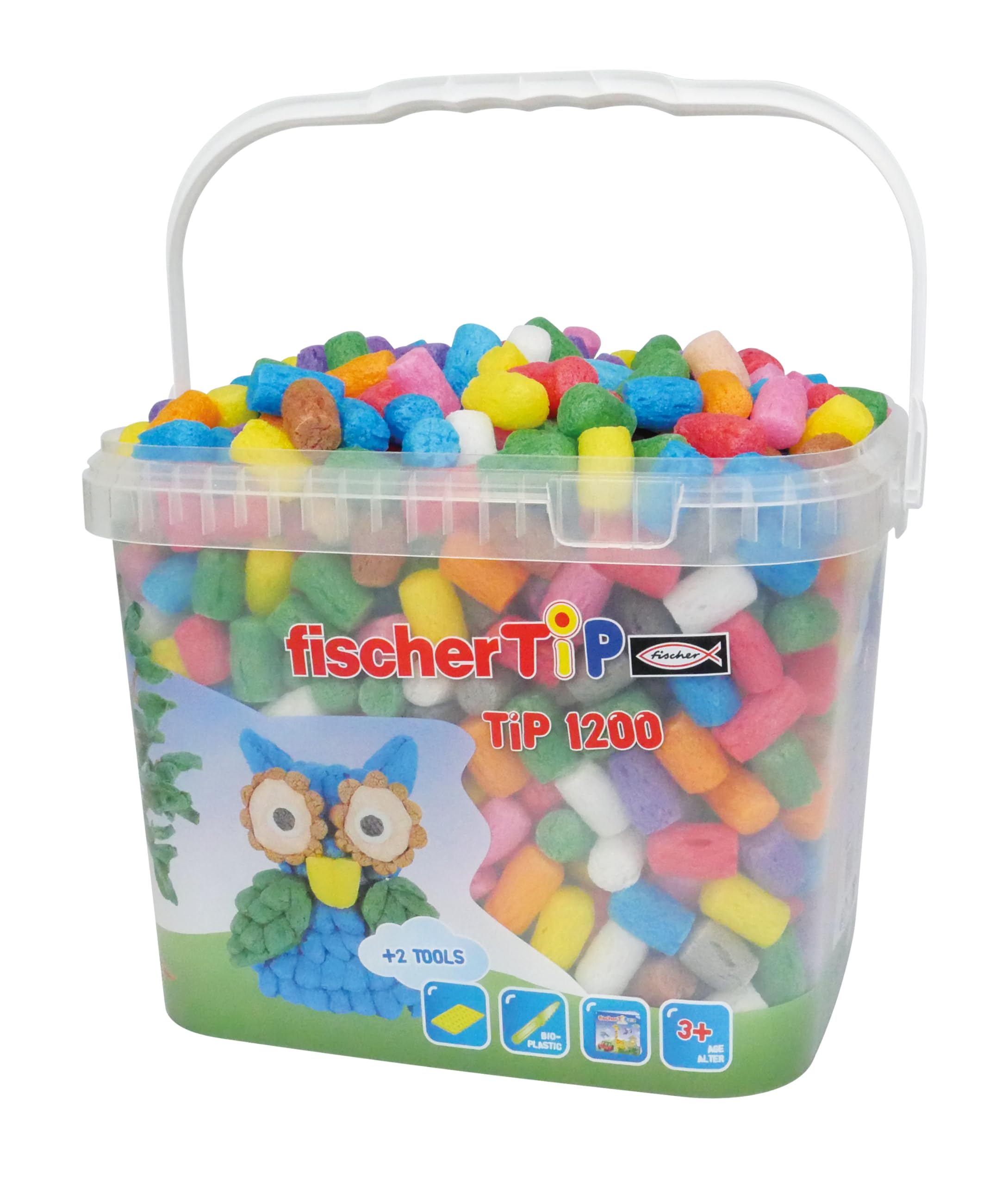 fischerTIP 533784 Craft Kit for Children, Creative Toy for Ages 3+, 1200 Pieces, Multicolor