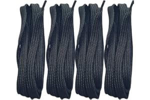 LOSITA 4 PCs 55" Flat Hoodie Drawstring Cords Replacement for Sweat Pants String, Shorts, Sweatshirt, Shoes, Shoelaces, Sneaker, Bag, Jacket and Tie Hoodie, Belt for Dresses (Black/Black)