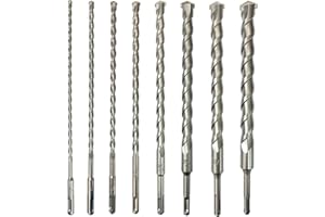 FF ERA SDS Plus Drill Bits Set – 8pcs 12 Inch Concrete Masonry SDS Plus Drill Bit Set - Carbide Tipped - Rotary Hammer Drill Bits for Brick, Stone, Concrete