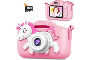WEOLULI Kids Camera Birthday Gifts Toys for 3 4 5 6 7 8 Years Old Girls Boy,Toys Camera for Girls Age 3-10,Toddler Camera with 32GB SD Card