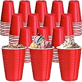 cssopenss 120 pcs 16 oz red plastic cups Christmas plastic Disposable cups red Party Cups for drinking Tastings served Snacks Barbecues Picnics