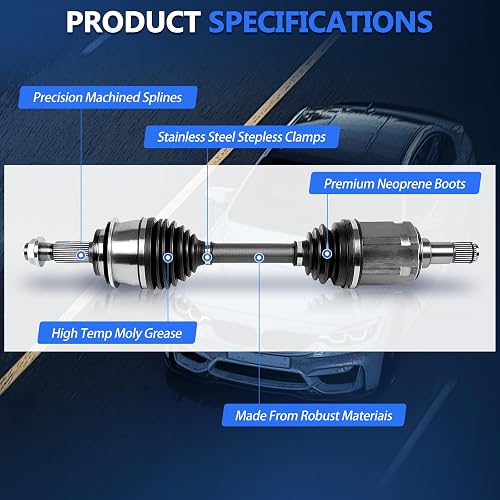 Front CV Axle Set Compatible With 2013-2018 Nissan Altima 2.5L - Driver And Passenger Side CV Joint Axles For S SL SV SR Models