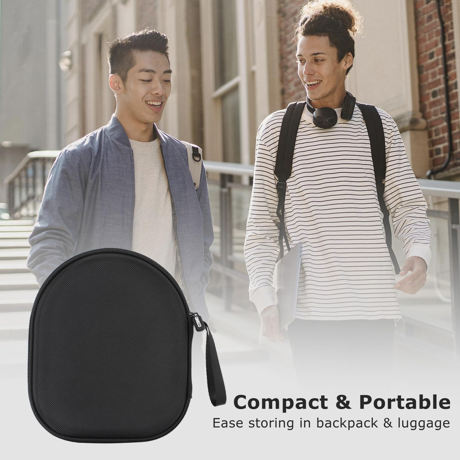 Ginsco Case Compatible with JBL Tune 510BT Bluetooth Headphones, with JBL Tune 520BT/670NC Live 460NC, with Sony WH-CH520/510, Portable Travel Carrying Headphone Case for On Ear Headphones (Black)