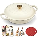 Overmont Enameled Cast Iron Dutch Oven - 3.8 Quart