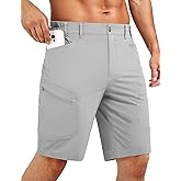 Stlight Men's Hiking Cargo Shorts 8"/10" Quick Dry Lightweight Casual Shorts for Athletic Fishing Golf with Zipper Pockets