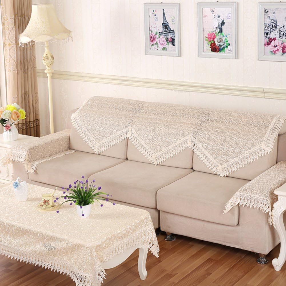 HDVHXVHJWCXHXF Sofa Back Towel/Sofa Towel/Fabric Headboard Cover/Hand Towel/Sofa Sets/European Cover Towel/Lace Dust Sofa Towel-B 80x205cm(31x81inch)