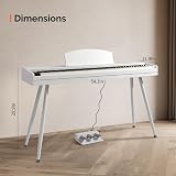 Bonnlo Glarry 88 Weighted Keyboard Piano with Stand Headphones 3-Pedal USB MIDI view 7