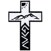 God is Greater Than The Highs And The Lows Cross Embroidered Patch Jesus Christian Religious Embroidery Patches Scripture Bible Verse Sew On Iron On Faith Patch For Clothes Backpacks Hats 3x2.1 Inches