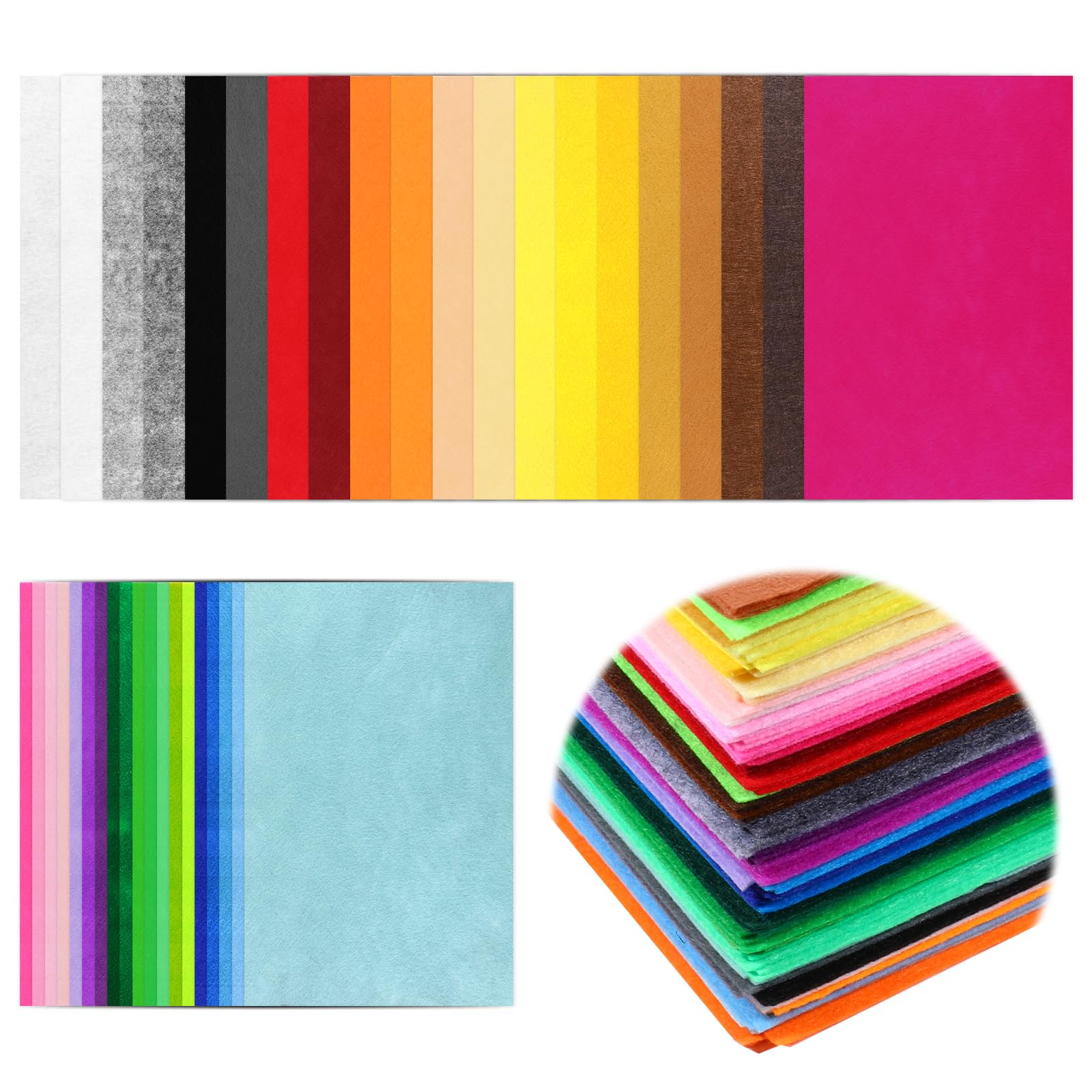 Photo 1 of 120 Pcs Felt Fabric Sheets 12 x 8 Inch Colored Craft Felt Squares 1mm Thick 40 Assorted Colors Felt Craft Sheets for Christmas Halloween Fall Thanksgiving DIY Sewing Patchwork Party Decor