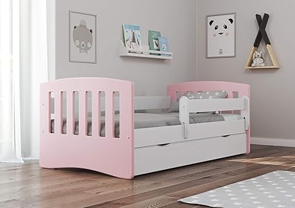Bjird Lit D Enfant Complet 180 X 80 Sommier Tiroir Barriereres Pour Filles Garcons Lit Simple Classic I 180 X 80 Cm Rose Poudre Amazon Fr Cuisine Maison