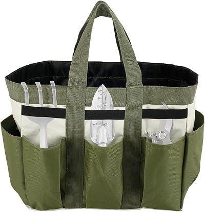 Ghopy Garden Tool Holder Bag 8 Pockets 600D Oxford Heavy Duty Tote