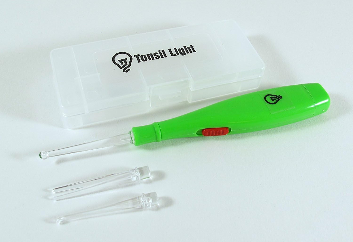 Tonsil Light (Green) - LED Tonsil Stone Remover w/Case + 3 Adapters