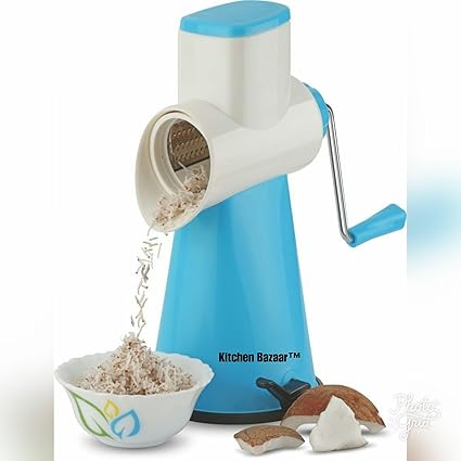 Kitchen Bazaar Premium Plastic Graters and Slicers Set, Set of 4, Blue